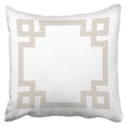 thumbnail image 1 of RYLABLUE Linen Beige And White Greek Key Border Pillowcase Cushion Cover 20x20 inch, 1 of 1