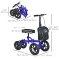 thumbnail image 3 of HOMCOM Trottinette à Genou Réglable, Marcheur Pliant avec Roue en Caoutchouc, Bleu, 3 of 10