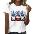 thumbnail image 2 of Womens Summer Tops under $5! Xqxayjr Fourth of July Shirts for Women American Flag Patriotic Shirt Short Sleeve Summer Tops Trendy Crewneck Independence Day 4th July Graphic Tees Top, 2 of 5