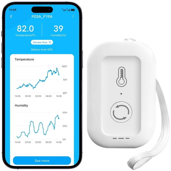 DAYBETTER Smart WiFi Thermo-Hygrometer - Wireless Temperature Humidity Sensor with Mobile App Alerts,Permanent Historical Data Storage,for home,greenhouses.