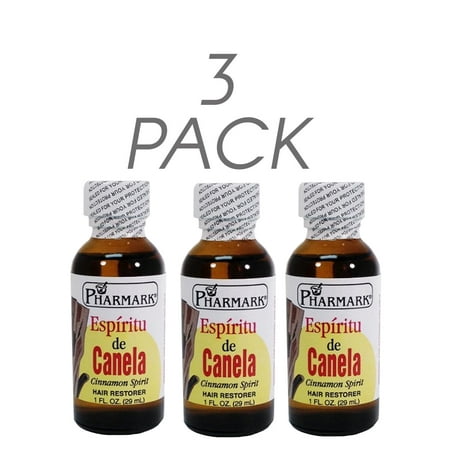 Pharmark Espiritu Canela / Cinnamon Spirit  Hair Restorer, Regrowth in Balding Spots. 1 FO. (Pack of