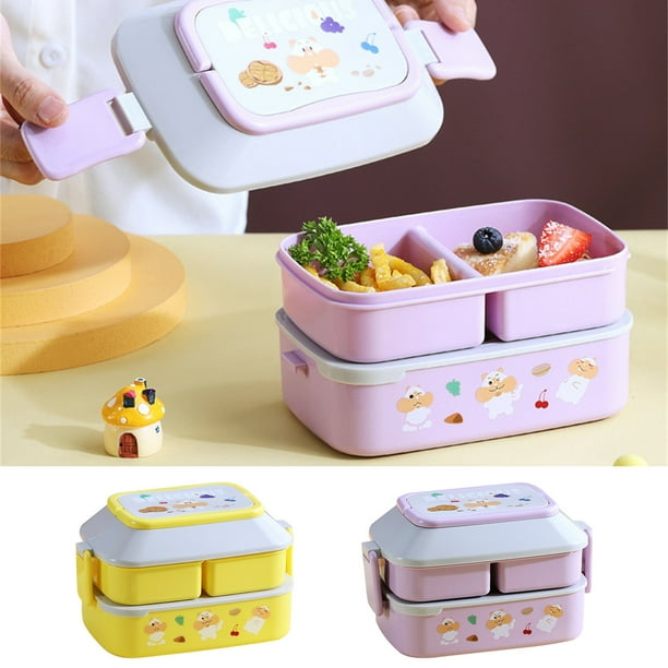 Caja de almuerzo Bento aislante de doble capa compartimentada para microondas a prueba de fugas para estudiantes y trabajo