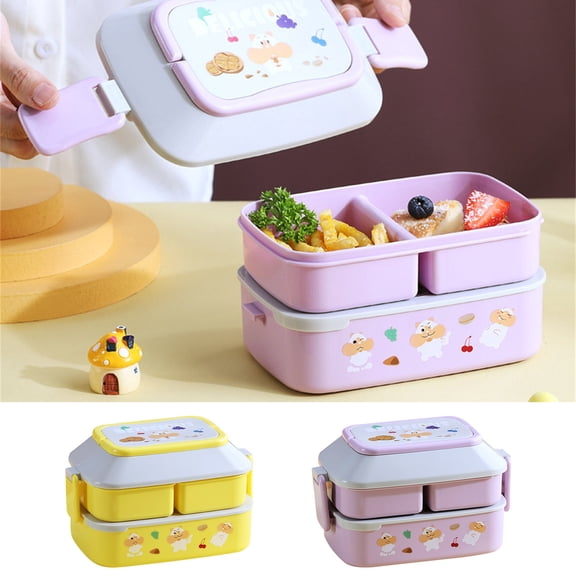 Blaxill Insulated Bento Lunch Box | Double Layer Stackable Compartment | Leak-Proof Airtight Lid | Reusable Portable Food Container | Microwave | Easy Clean | 1 Pack