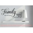 thumbnail image 6 of Family Life Begins, Love Never Ends Vinyl Lettering Wall Decals Family Quotes, 23x11-Inch, Black, 6 of 6