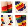 thumbnail image 3 of Bueautybox Women Girls Colorful Striped High Knee Socks High Socks Rainbow Color Stripe Kids Girl Boy Autumn Elastic Knee High Socks Stockings, 3 of 7