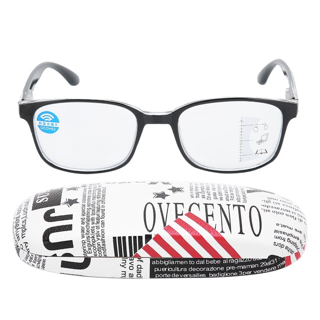 Anteojos para presbicia con montura blanca transparente de dos tonos y lentes multifocales de +1,00 para lectura y alivio de la fatiga ocular, estilo vintage, antiluz azul