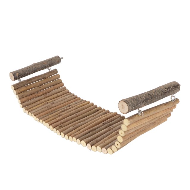 Chinchilla Suspension Bridge, Handcrafted Wooden Ladder Bridge Platform Toy Spacious Design Easy Installation Shrub Bendable For Small Animal