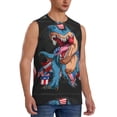 thumbnail image 2 of Balery Blue Dinosaur Camisetas sin mangas para hombre, absorbe la humedad y protege contra el mal olor.-3X-Large, 2 of 7