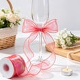 thumbnail image 4 of Holographic Sheer Organza Ribbon Wired Edge 9 Yard for Gift Bow Wrapping Holiday, Red, 354.33 x 1.57 inch, 4 of 6