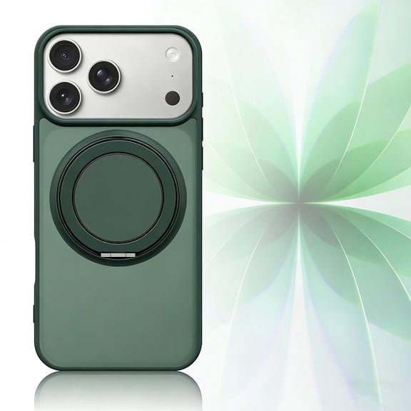 For iPhone 17 Pro Case with Magnetic Ring Stand Holder [Military Drop Protection] [Compatible with MagSafe] Shockproof Protective Non-Slip Grip Phone Case For iPhone 17 Pro,Green