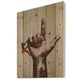 thumbnail image 2 of Designart 'Climber With Finger Pointing Up Sign' Modern Print on Natural Pine Wood, 2 of 5