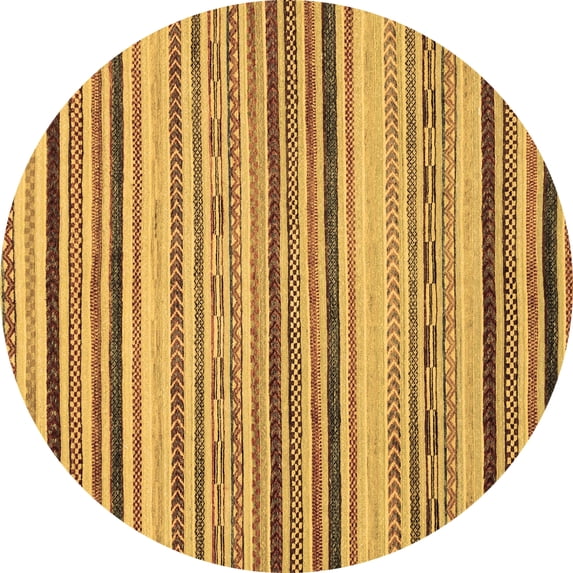 Ahgly Company Indoor Round Oriental Brown Modern Area Rugs, 4' Round