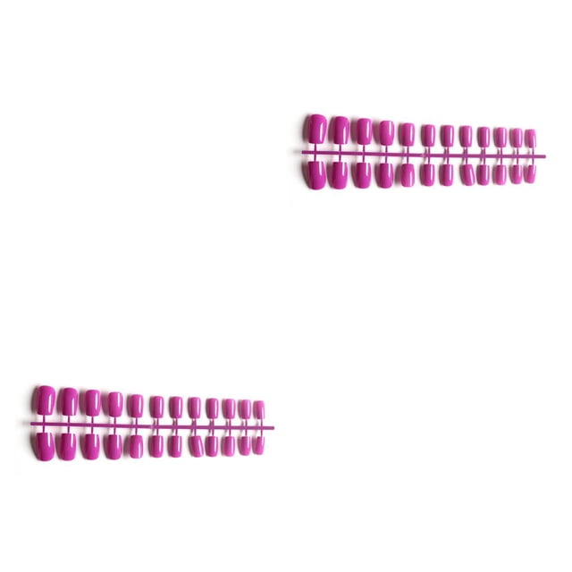 Jumpingount 24 piezas en forma de cuadrado Prensa sólida en las uñas Longitud media Artificial DIY Exquisito Clavo elegante para salones de Type7 NO7