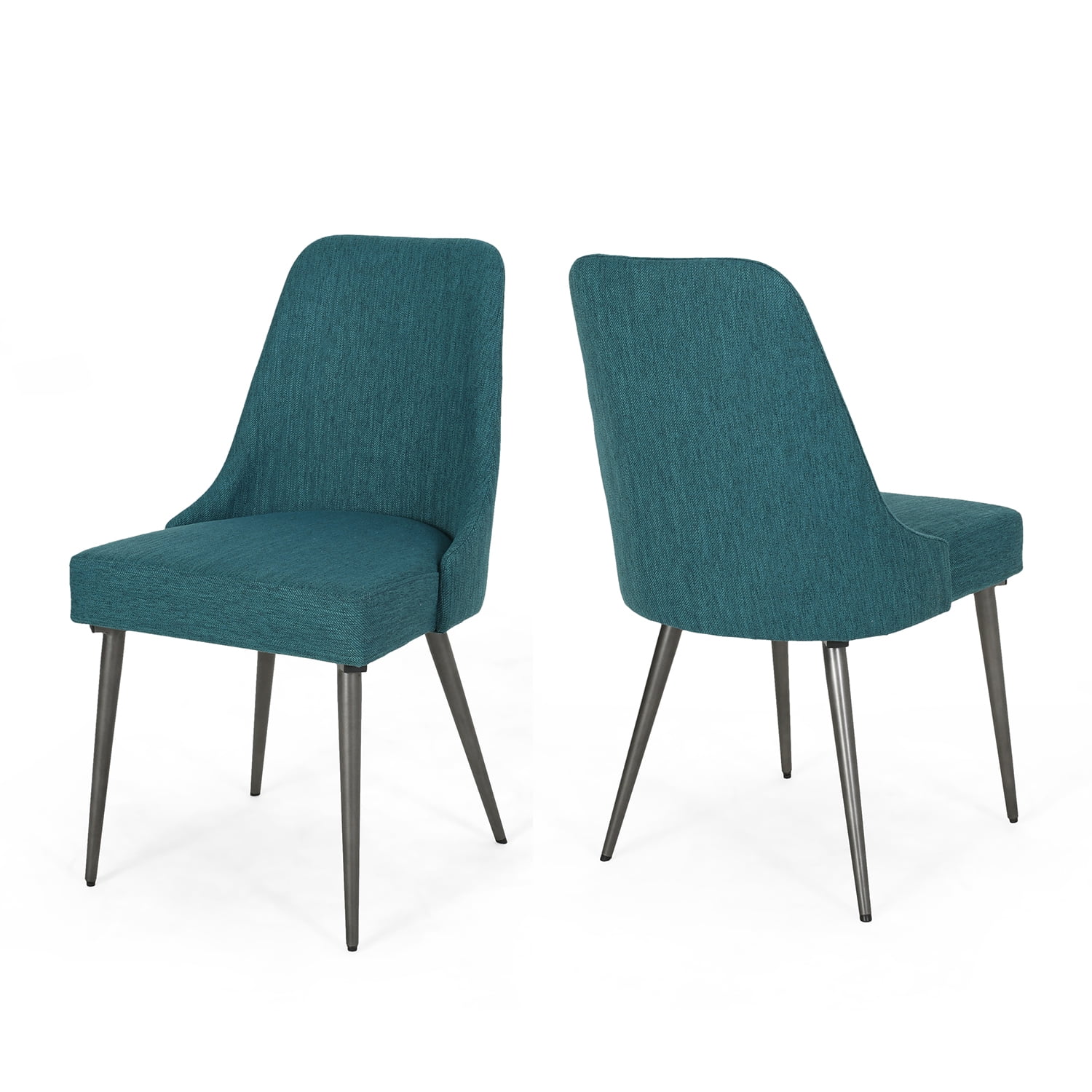 Kadyn Upholstered Kitchen Chair with Metal Legs, Modern Dinner Chairs Set of 2, Dining Chairs for Home, Kitchen, Living Room, Teal