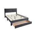 thumbnail image 4 of Tcbosik Corduroy Upholstered Platform Bed, Queen Size Wood Bed Frame with Storage Drawer, No Box Spring Needed, Easy Assembly, Charcoal, 4 of 7