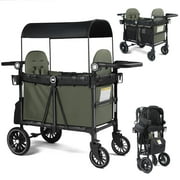 AILEEKISS Stroller Wagon for 2 Toddlers with Canopy, All-Terrain Baby Wagon Stroller,55 Pounds, Green