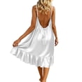 thumbnail image 2 of Posijego Women's Satin Nightgowns Sleeveless Nightdresses Camisole Dresses Ruffled Pajama Dresses Sleepwear Loungewear, 2 of 9