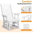 thumbnail image 4 of VINGLI Outdoor Glider Chair Wood Patio Glider with Cup Holder, Porch Glider with Smooth Rocking Mechanism, Heavy Duty 600 LBS, White, 4 of 14