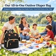 thumbnail image 6 of Diaper Bag Backpack, DERSTUEWE Diaper Backpack, Baby Bag with Insulated Bottle Pockets, Unisex, Black, 6 of 6
