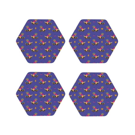 

Leather Coasters Set of 4 - Labrador Retriever Dog No.1020 Lightweight Non-Slip Drink Coasters for Desk Anti-Scalding Desk Cup Coasters for Office Table Decor Hexagon