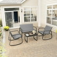 thumbnail image 5 of NovaCraft 4 Piece Patio Furniture Set, Outdoor Patio Furniture with Loveseat and 2 Single Chairs, Bistro Table and Chairs Set for Backyard, Balcony Gray, 5 of 13