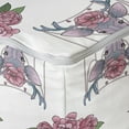 thumbnail image 4 of Tattoo Rectangle Pouf, Deer Heads with Accessories Hanging from Its Antlers and Pink Peony Flowers, Foot Stool for Living Room Office Ottoman with Cover, 25", Mauve Coral Green, by Ambesonne, 4 of 4