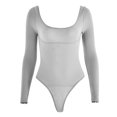 thumbnail image 4 of PEASKJP Combinaison Gainante pour Femmes, Contrôle Ferme, Col en V Profond, String, Gris m, 4 of 5