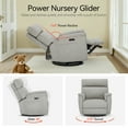 thumbnail image 5 of MCombo 23.3'' Wide Seat Power Swivel Glider Recliner Chair with Adjustable Headrest, Nightlight for Nursery Living Room Bedroom, Fabric (Mist Grey), 5 of 10