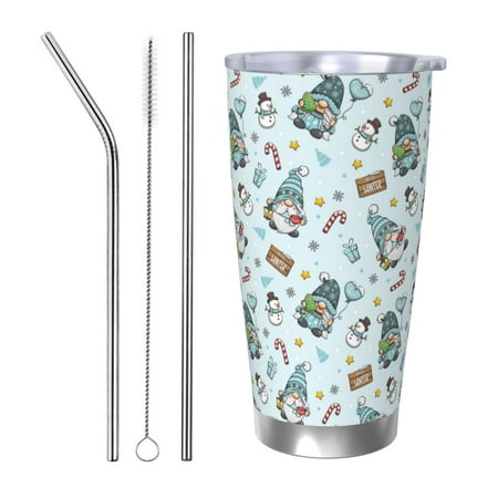 

Goofa Winter Wonderland Light Blue for 20 oz Skinny Tumbler Stainless Steel Coffee Mug Slim Vacuum Insulated Travel Cup Car Cup-Straw Three-piece Set