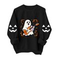 thumbnail image 4 of TKLPEHG Halloween Sweatshirts for Women Cute Guitar Ghost Graphic Fall Sweatshirt Fashion Crewneck Long Sleeve Casual Vintage Pullover (Black,M), 4 of 8