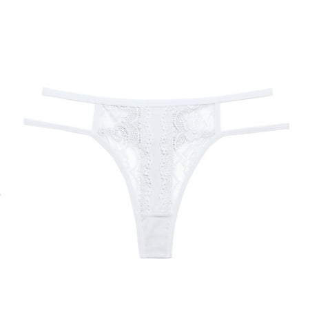 

JFY Women G-string T-shaped Lace Sexy Hollow Out Breathable Seductive Thin Low Waist Lady Briefs for Inner Wear
