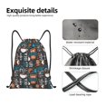 thumbnail image 4 of Xecao Coffee Lover Print Pattern Sports Drawstring Backpack - String Swim Gym Bag with Wet Proof Pocket for Women&Men-Small, 4 of 6