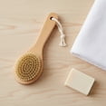 thumbnail image 2 of Short Handle Body Brush, Natural Bristles Wooden Bath Brush Shoulder Back Exfoliating Dry Brushing Skin Care, 2 of 5