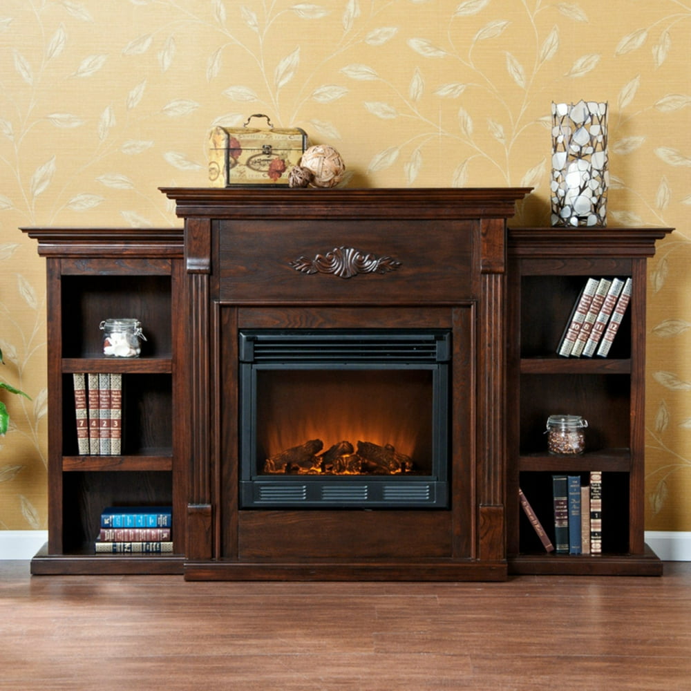 Southern Enterprises Tennyson Espresso Electric Fireplace with