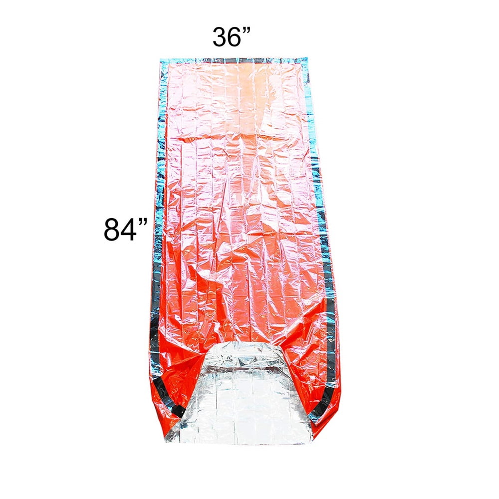 4 Pack Emergency Bag Survival Bivvy Sack with Whistles, Lightweight Portable Emergency Supplies for Outdoor Camping Hiking Keep Warm After Earthquakes, Hurricanes Disasters
