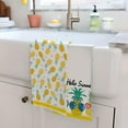 thumbnail image 3 of Hello Summer Kitchen Towels 2 Pcs Seasonal Yellow Pineapple Dish Towels Decorative Spring Hand Towels Cute Flowers Tea Towel for Home Spring Summer Fall Winter Housewarming Gift 18X28 Inch, 3 of 5