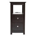 thumbnail image 2 of End Table with Drawers and Charging Station, Narrow Wooden Side Tables for Living Room Bedroom Nightstand with 2 Drawers, Espresso, 2 of 8