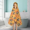 thumbnail image 6 of Fall Hedgehog Apple Leaf Pattern Hooded Bath Towel，50"x30" for Ages 3 To 12 Kids, Quick Dry Lightweight Soft Microfiber Hood Beach Towel Cover Up for Kids, 6 of 7