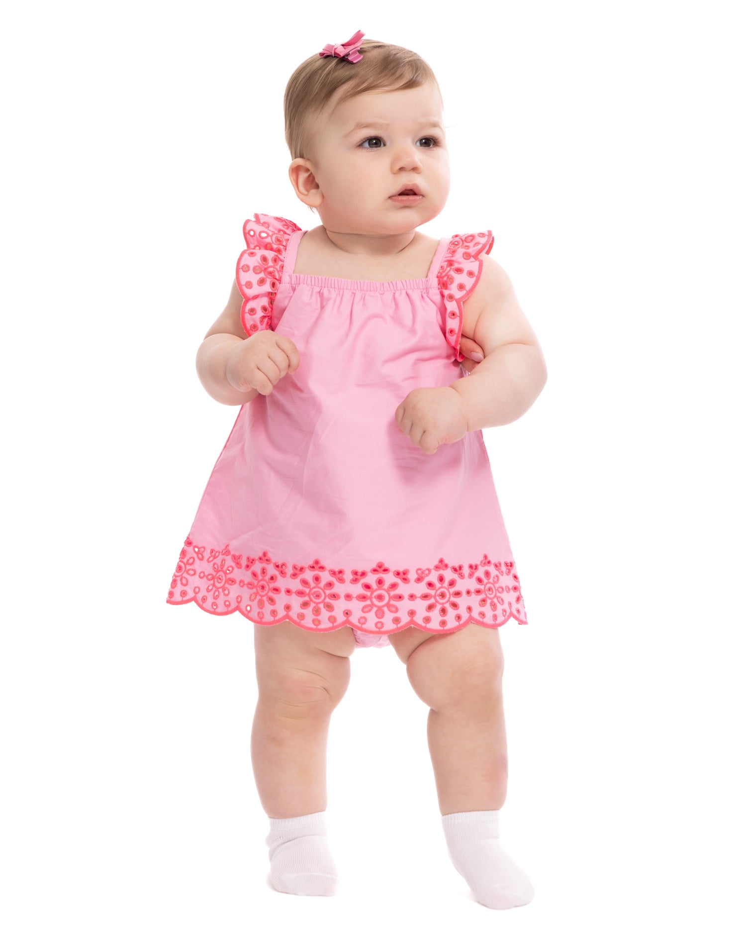 Wonder Nation Baby Girls Eyelet Tank Romper, Sizes 0/3M-24M