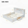 thumbnail image 4 of White King Size Wood Platform Bed with Ample Storage & USB Charging, 4 of 16