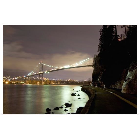 Great BIG Canvas | Rolled Paul Colangelo Poster Print entitled Lions Gate Bridge, Stanley Park, British Columbia