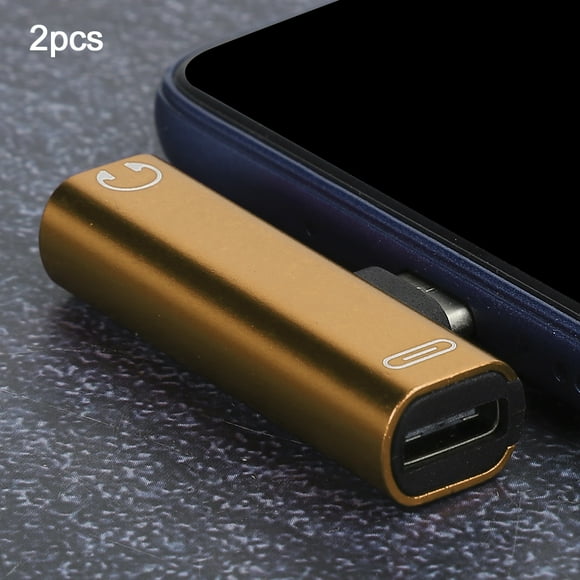 2Pcs 2 in 1 TypeC to 3.5mm Assist Audio Charger Adapter, Aluminum Alloy, Bendable Design, Compatibility for Moto Z, LeEco Le 2, Nubio Z17