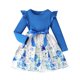 thumbnail image 1 of Odeerbi Niñas Rib Knit Floral Vestidos Algodón A-Cuello Redondo Manga Larga Hasta La Rodilla, 1 of 9