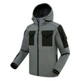 thumbnail image 3 of MIXUE Mens Coats And Jackets Autumn Winter Solid Color Hooded Long Sleeve Casual Multiple Pockets Lightweight Outdoor Windbreaker Coat Outwear,Gray,S, 3 of 7