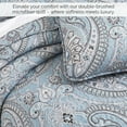 thumbnail image 4 of Southshore Fine Living, Inc. 6-Piece Boho Bedding Set, Twin Day Bed Quilt Set, Pure Melody Aqua, 4 of 9