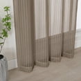 thumbnail image 5 of OVZME Luna 96" Long Taupe Striped Sheer Curtains 2 Panels - Extra Long Light Filtering for Tall Narrow Windows Bedroom,Living Room, Office, Textured Vertical Stripe Rod Pocket, 42"W x 96"L Each, 5 of 7