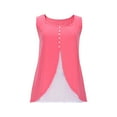 thumbnail image 4 of UAMVSH Womens Tank Tops Square Neck Sleeveless T-Shirt Color Block Casual 2 in 1 Button Going Out Shirts Trendy Clothes, 4 of 6