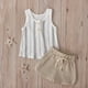 thumbnail image 2 of Ropa Para Bebés, Ropa Para Niños Pequeños, Chaleco A Rayas De Verano, Pantalones Cortos Con Botones, Conjunto De Dos Piezas, Blanco Odeerbi LM103-10238, 2 of 7