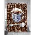 thumbnail image 5 of Fsddascl Coffee Shower Curtain Set - Extra Long 72" x 96" Washable Bathtub Curtain with 12 Hooks, Pastoral Vintage Art Waterproof Fabric Stall Shower Curtains for Bathroom/Bathtub Décor, 5 of 6