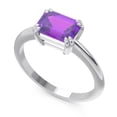 thumbnail image 2 of 2.50 Carat Emerald Cut Amethyst Gemstone Stylish Solitaire Bridal Ring for Women 18K White Gold Size 6 by Diamond-Capitals, 2 of 8